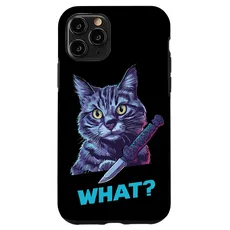 Hülle für iPhone 11 Pro Katze Messer Design Witzige Tier Katzen