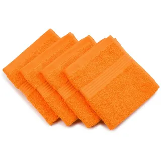 Gözze - New York Seiftuch, 4er Set, Weich und saugfähig, 100% Baumwolle, 30 x 30 cm - Orange