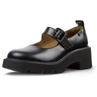 Camper für Damen. K201681-001 Milah Leder Ballerinas schwarz (39), 3 bis 5 cm, Schnalle, Lässig, Klassisch