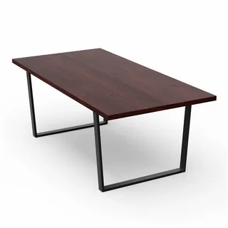 Blumfeldt Bearsdon Esstisch – Farbe Walnuss MDF-Tischplatte 200 x 100 cm, Schwarze Tischbeine aus Metall, Industrieller Loft-Stil, Hitze- und Kratzfest, Perfekt für Esszimmer und Küche