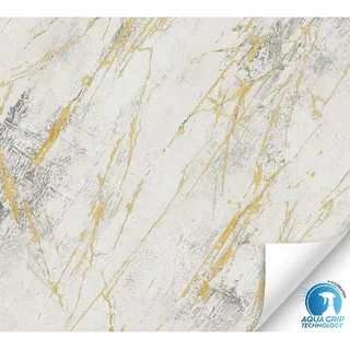 A.S. Création Vorgeleimte Vliestapete Marmoroptik Grau und Gold 10,05 m x 0,53 m