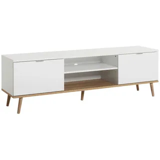 CaliCosy Mid.you TV-Element Lowboard 160x50x40 cm Weiß/Eiche Holz
