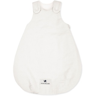 Julius Zöllner Babyschlafsack Musselin, warme Füllung 2,5 TOG, waschbar bei 40°C, Made in Germany, Oeko TEX Standard 100, Ivory, Gr. 50/56