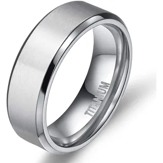Zakk Damen Herren Ringe Titan Silber Matt Gebürstet Verlobungsring Partnerring Eheringe Trauringe 4mm 6mm 8mm 10 mm Breit (8mm,63 (20.1))