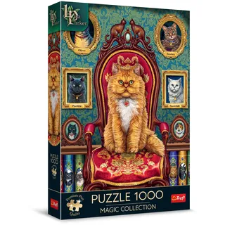 Trefl 10896 Premium Plus Quality-Puzzle Magic Collection Katzen-1000 Elemente, Serie Magischer Bilder, Lisa Parker, Ideale Anpassung der Teile, für Erwachsene und Kinder ab 12 Jahren, Mehrfabrig