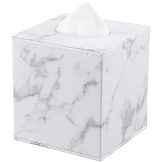 KINGFOM Leder Quadratisch Kosmetiktücherbox (Marmor)