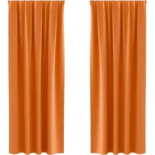 vidaXL Verdunkelungs-Vorhänge mit Ringen 2 stk. Helles Orange - Orange