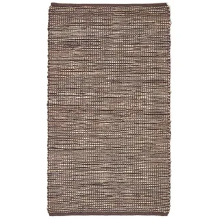 Homescapes Handwebteppich Madras, Leder & Hanf 90/150 cm , Braun , Rechteckig , 90x150 cm , Teppiche und Böden, Teppiche, Webteppiche