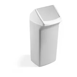 DURABLE Wertstofftonne DURABIN FLIP 40, mit Schwingdeckel, Quadratischer Schwingdeckeleimer aus PP-Kunststoff, 40 Liter, Farbe: grau