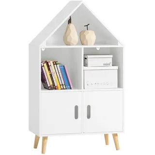 SoBuy Kinderregal Haus-Design 60 x 103 x 30 cm Kiefer weiß