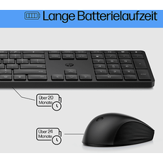 Bild von 650 kabellos Tastatur, Maus-Set Deutsch, QWERTZ Weiß