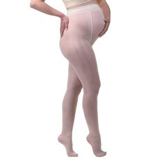 MAMSY Damen Maternity Sheer 20den Tights, Weiß, L-XL