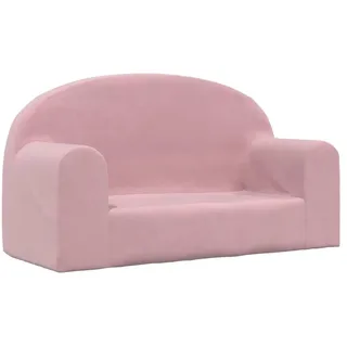 vidaXL Kindersofa 2-Sitzer Rosa Weich Plüsch - Rosa