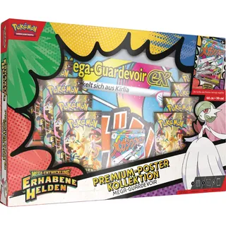 Pokémon Premium-Poster-Kollektion Mega-Entwicklung – Erhabene Helden: Mega-Guardevoir (1 holografische Promokarte, 1 doppelseitiges Poster und 10 Boosterpacks)