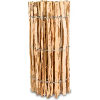 H4L Staketenzaun Holzzaun 80cm Höhe Haselnuss Zaun 5m Länge, Gartenzaun, 4-6cm Lattenabstand