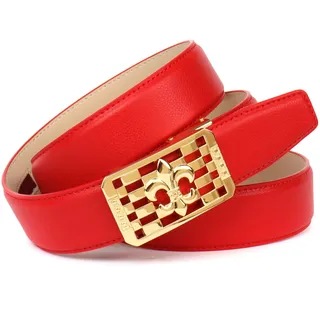 Anthoni Crown Damengürtel Leder 80 cm rot