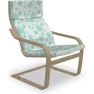 ABAKUHAUS Türkis Poäng Sessel Polster, Frühlings-Schmetterlinge, Sitzkissen mit Stuhlkissen mit Hakenschlaufe und Reißverschluss, Turquoise Seafoam Perle - Türkis