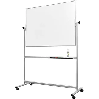 Magnetoplan Whiteboard mit Fahrgestell, speziallackierte Oberfläche, komplett mit Ablageschale für Marker und Zubehör, 1200 x 900 mm