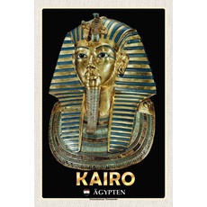Holzschild 20x30 cm - Kairo Ägypten Tutanchamuns Totenmaske