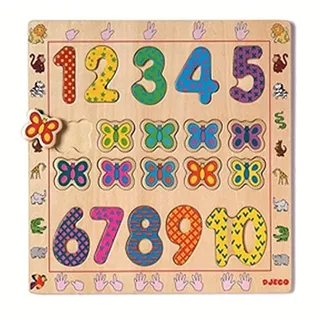 Djeco 79977 Puzzle 1 bis 10, 10 Teile