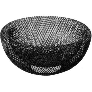 DRW Runde Obstschale aus Metallgitter in Schwarz, 25 x 12 cm