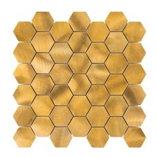 Mosaik Aluminium Gold Hexagon 30 cm x 30 cm