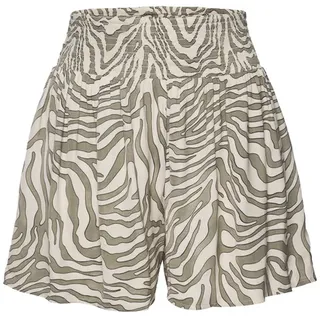 LASCANA LASCANA, Webshorts mit Animaldruck aus softer Satinqualität, elegante kurze Hose, grün