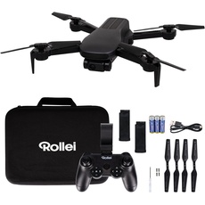 Rollei Fly 80 Combo Drohne, WiFi-Live-Bild Übertragung, 6-Achsen Gyroskop, Full-HD-Kamera, lange Flugzeit, App Steuerung und inkl. Fernebdienung