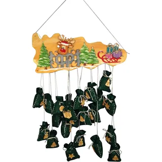 Petra's Bastel-News Bastelset für Adventskalender Rentier mit Zaun inkl. Holzteile, gravierte Adventskalenderzahlen, Holz, Holzfarben, 45 x 35 x 10 cm