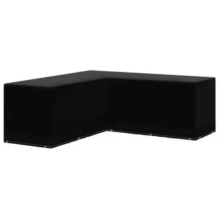 Gartenhäuschen L-förmig - 250 x 250 x 90 cm - Schwarz - Wasserdicht & UV-beständig - Set für Gartenliege und Eckbank - inkl. 12 Augen und Verschlussfaden - Schwarz