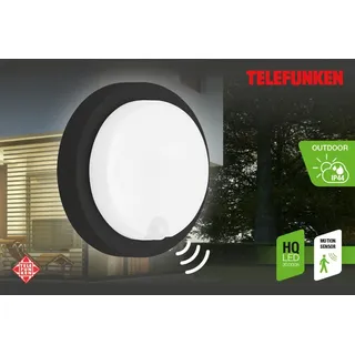 Telefunken Außenwandleuchte Kunststoff spritzwassergeschützt 1150 lm schwarz-weiß