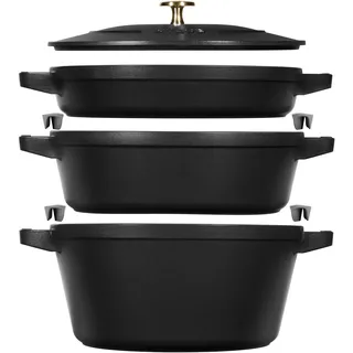 Staub Stackable Set Topf-Set 3-tlg. Kochtopf + Schmortopf + Schmorpfanne