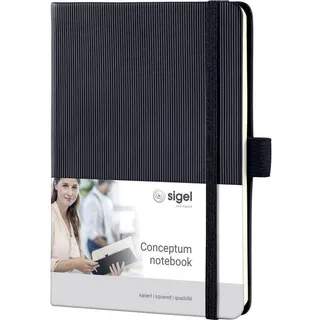 Sigel Notizbuch Conceptum® A6 kariert, schwarz Hardcover 194 Seiten,