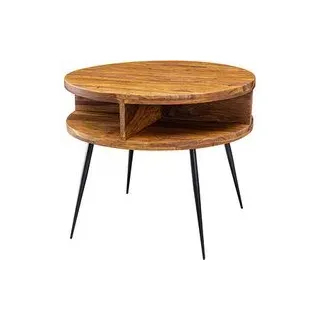 WOHNLING Couchtisch rund Massivholz sheesham 60,0 x 60,0 x 45,0 cm, 1 St.