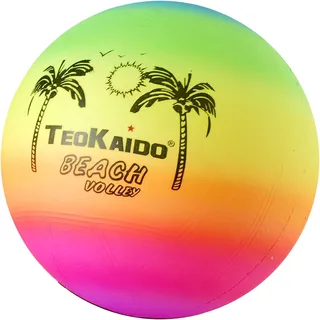 CUCUBA Beach-/Wasserball aus Gummi für Training oder Spiel, Größe 5 (Regenbogen), mehrfarbig