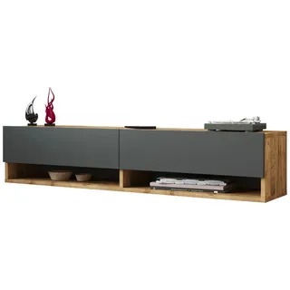 [en.casa] Tv-Element, Anthrazit, Holzwerkstoff, 140x29.5x31.5 cm Wohnzimmer, Wohnwände, Lowboards, Lowboards stehend