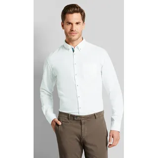 bugatti Langarmhemd mit Button-Down-Kragen, weiß