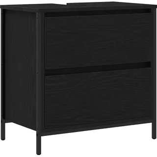 vidaXL Waschbeckenunterschrank 2 Schubladen 34,5 x 60 x 34,5 cm Schwarz