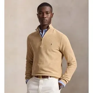 Polo Ralph Lauren für Herren. 710932304500 Beigefarbener Strickpullover aus Piqué und Baumwolle (XS), Lässig