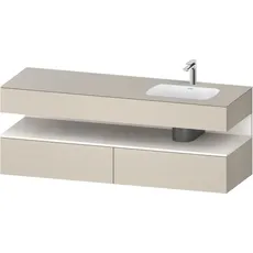 Duravit Qatego Einbauwaschtisch mit Konsolenwaschtischunterbau, 1600x550x600mm, Nische Weiß Supermatt, Becken rechts, QA4796084, Farbe: taupe supermatt