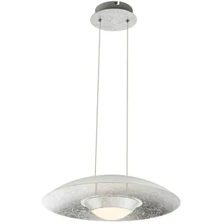 Globo Lighting Hängeleuchte Metall weiß, Acryl satiniert, Metall silber metallic, ø: 400mm, H: 1200mm, inkl. LED 18W 230V, 1800lm Source, 1440lm Output, 3000K - Gold