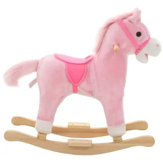 vidaXL Schaukeltier Pferd Plüsch 65x32x58 cm Rosa - Rosa