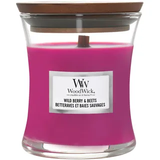 Woodwick Wild Berry & Beets Duftkerze 85 g rosa