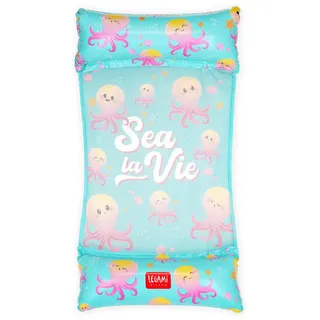 Legami - Aufblasbare Hängematte, Schwimmende Pool-Hängematte, Aufblasbarer Liegestuhl trägt bis zu 80 Kg, Meer Hängematte Matratze, 74 x 135 cm, hellblau