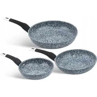 Edenberg 3er-Set 20/24/28 cm, antihaftbeschichtet, geeignet für alle Herdarten, Induktion, Komfortgriffe EB-1739 - Grau