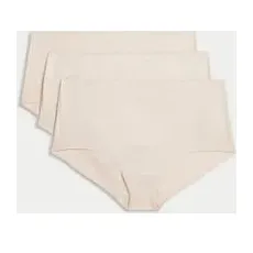 Womens Body by M&S 3er-Pack hoch geschnittene Slips ohne sichtbare Abdrücke mit FlexifitTM - Opaline, Opaline, UK 18 (EU 46)