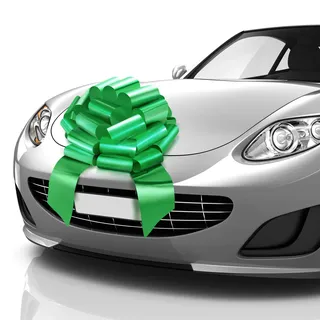 Mifflin -USA Big Car Bow - Matte Green 18 Zoll - Riesige Geschenkschleife für Geburtstag Weihnachten - Riesige Autodekoration