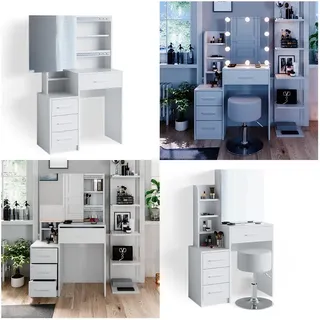 Vicco Conrada Weiß mit Hocker, und LED-Beleuchtung