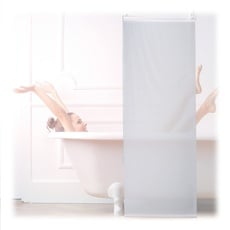 Bild von Duschrollo, 60x240 cm, Seilzugrollo für Dusche & Badewanne, Decke & Fenster, Badrollo wasserabweisend, weiß, 10034183_1052