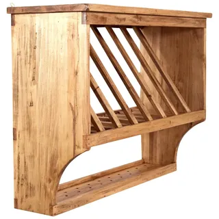 Biscottini Wandregal aus Holz 80,5 x 28 x 60,5 cm | Küchenregal für die Wand, natürliches Finish | Wandregal Made in Italy